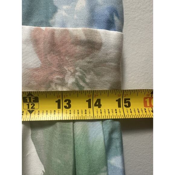 Calvin Klein Women’s Floral Fit & Flare Dress Size 8 White Blue Green Sleeveless - Picture 6 of 7